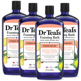 Dr Teal's front packaging showing product and stress-relief labeling for easy recognition