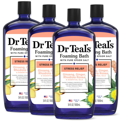 Dr Teal's front packaging showing product and stress-relief labeling for easy recognition