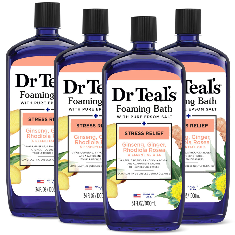 Dr Teal's front packaging showing product and stress-relief labeling for easy recognition