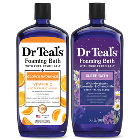 Dr Teal's front packaging showing duo pack and calming benefit
