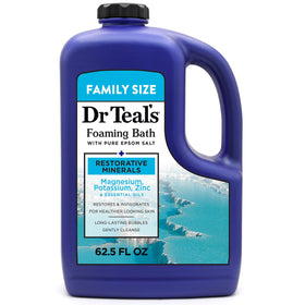 Dr Teal's bottle front packaging showing label and benefits