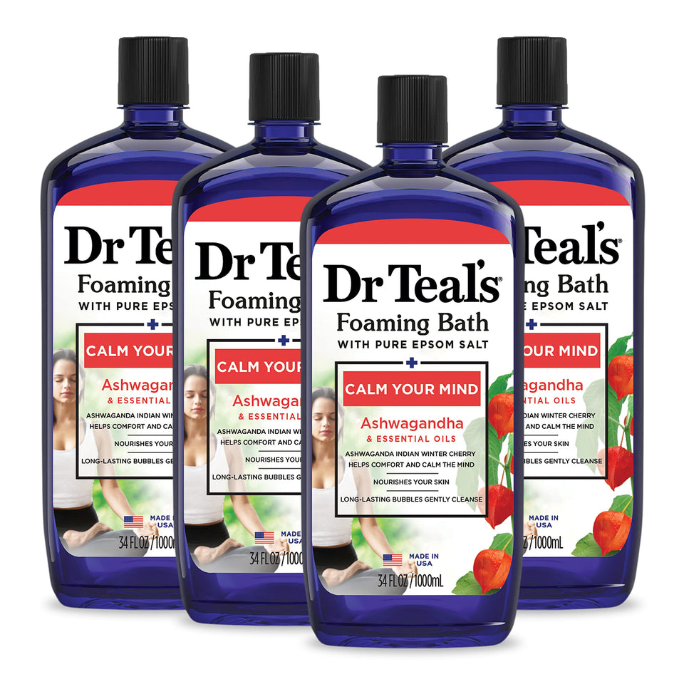 Dr Teal's front packaging showing bottle and clear product branding for easy recognition