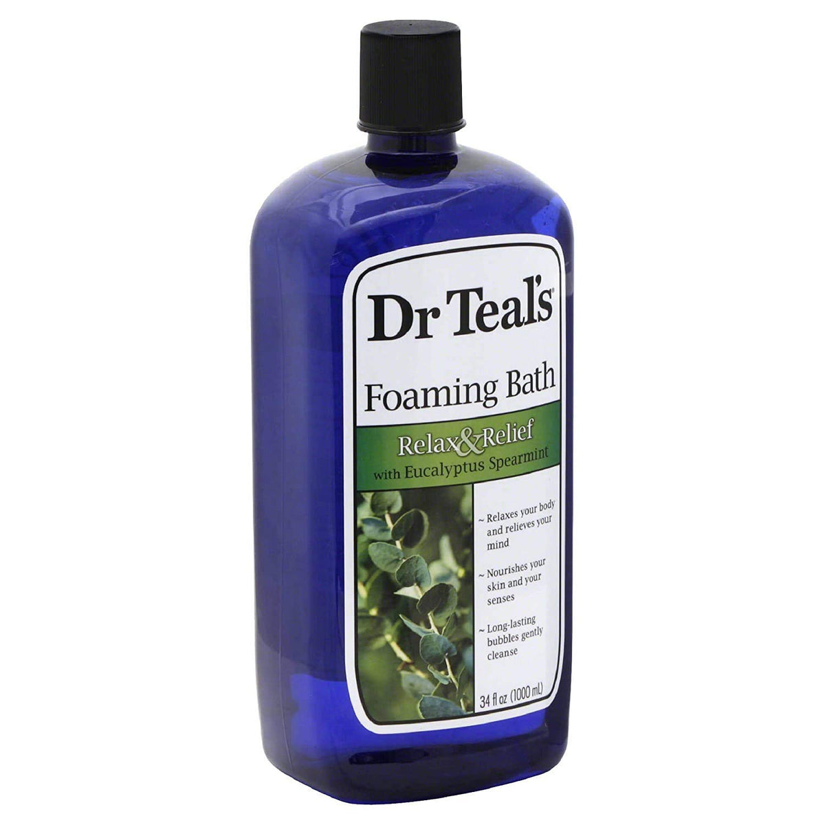 Dr Teal's foaming bath creating bubbles in a bathtub demonstrating spa-like soak benefit