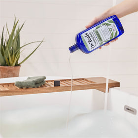 Dr Teal's ingredients display with Epsom salt, suggests refreshed skin appearance
