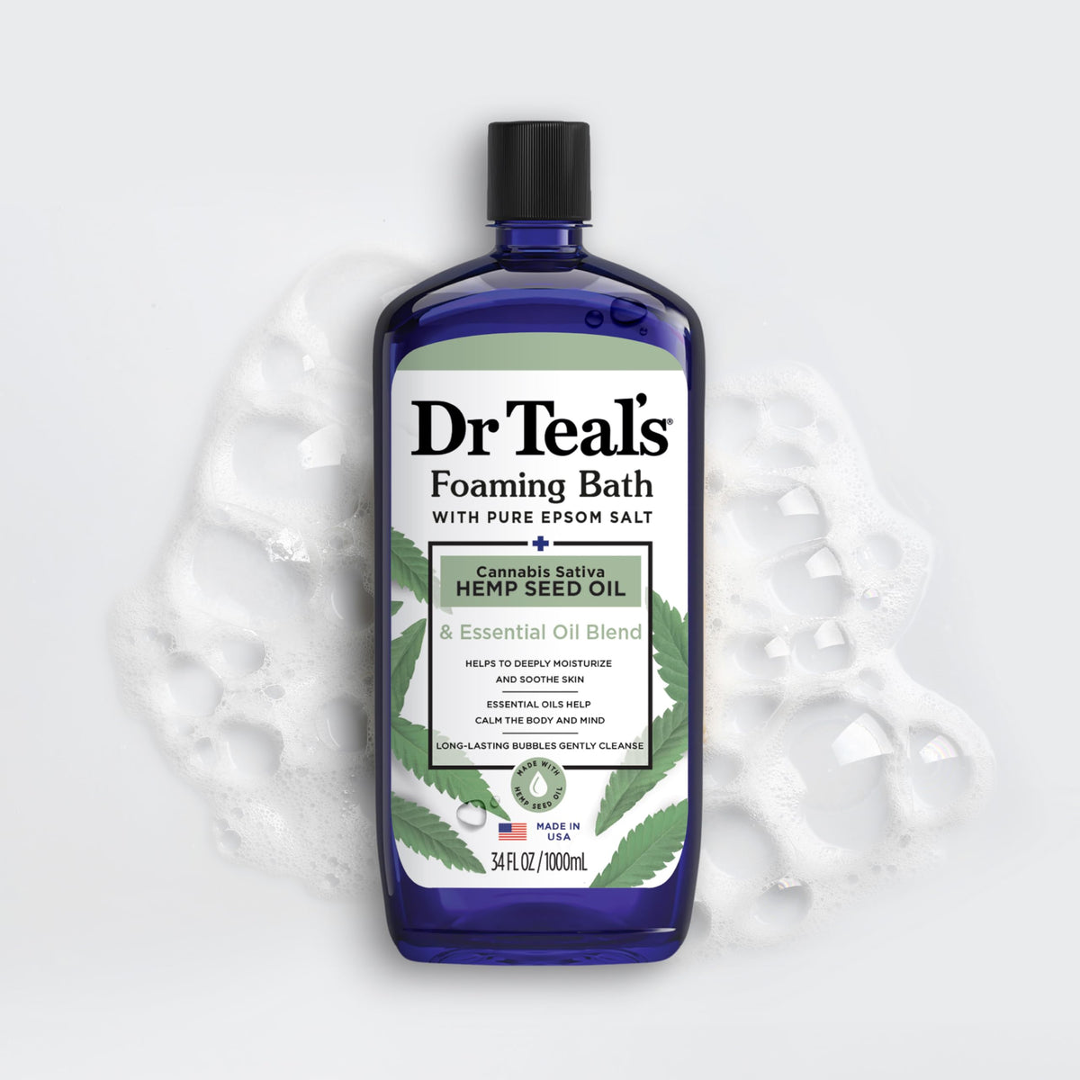 Dr Teal's product on skin after soak, demonstrates soft moisturizing effect