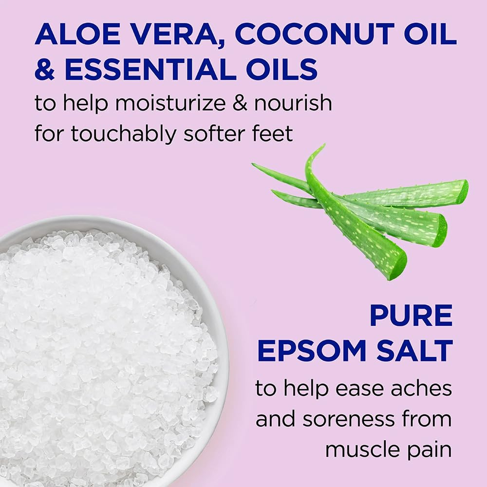 Dr Teal's applying scrub to foot demonstrating easy at-home use