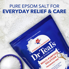 Dr Teal's foot soak basin with salt showing soothing relief setup