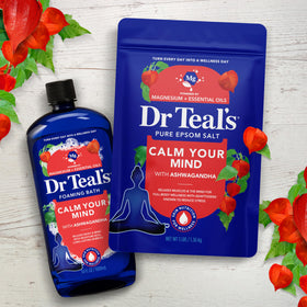 Four-pack of Dr Teal's tubs stacked to show bundled value and long-term supply