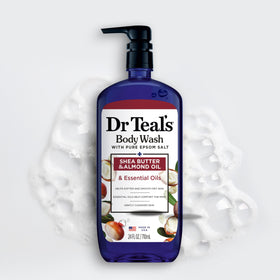 Dr Teal's four-pack stacked to show bulk supply and value for regular use