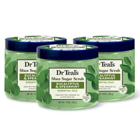 Dr Teal's front packaging showing eucalyptus and spearmint scent and benefit
