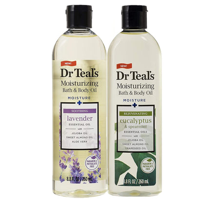 Dr Teal's front packaging showing both bottles and gift-ready presentation