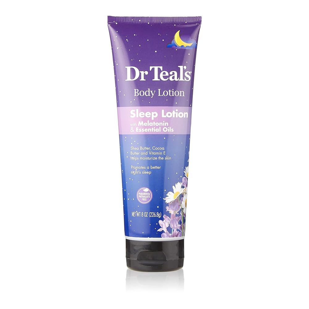 Dr Teal's bottle front packaging showing product name and 8 oz size, calming benefit