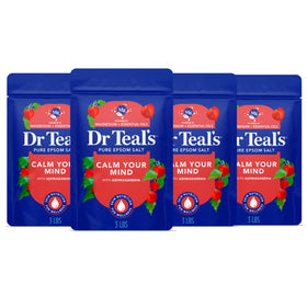 Dr Teal's front packaging showing label and 3 lb tub for easy identification and storage
