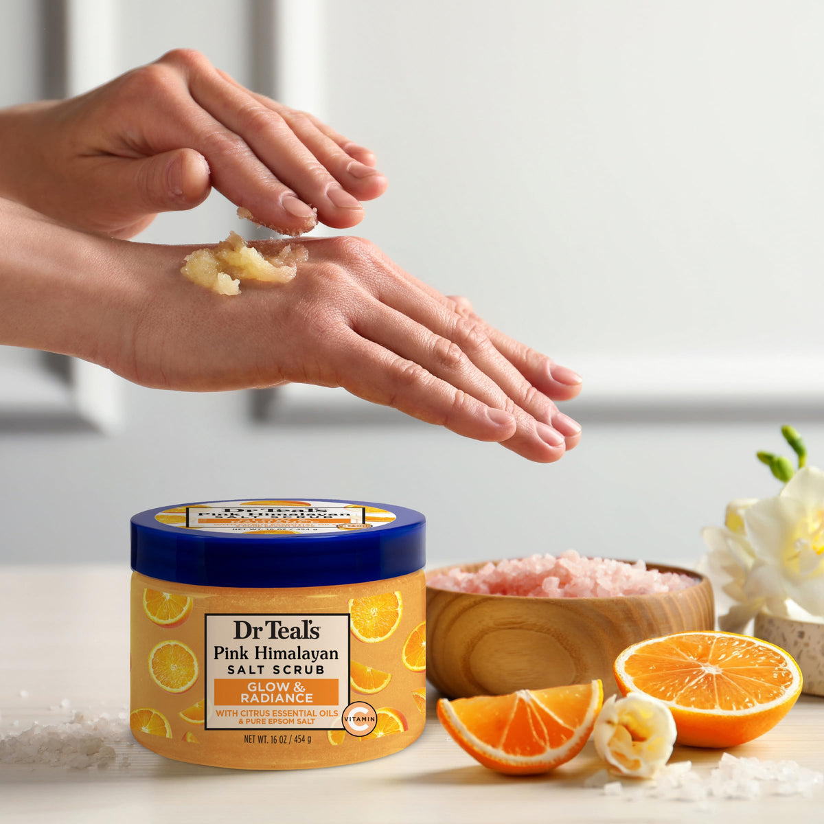Dr Teal's ingredient label close-up showing paraben-free formulation