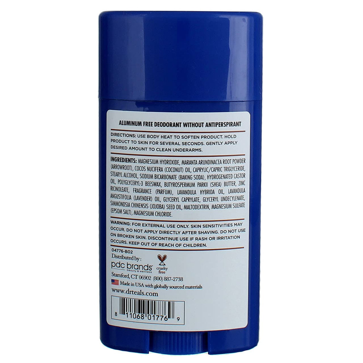 Dr Teal's ingredient label displaying magnesium arrowroot baking soda benefits