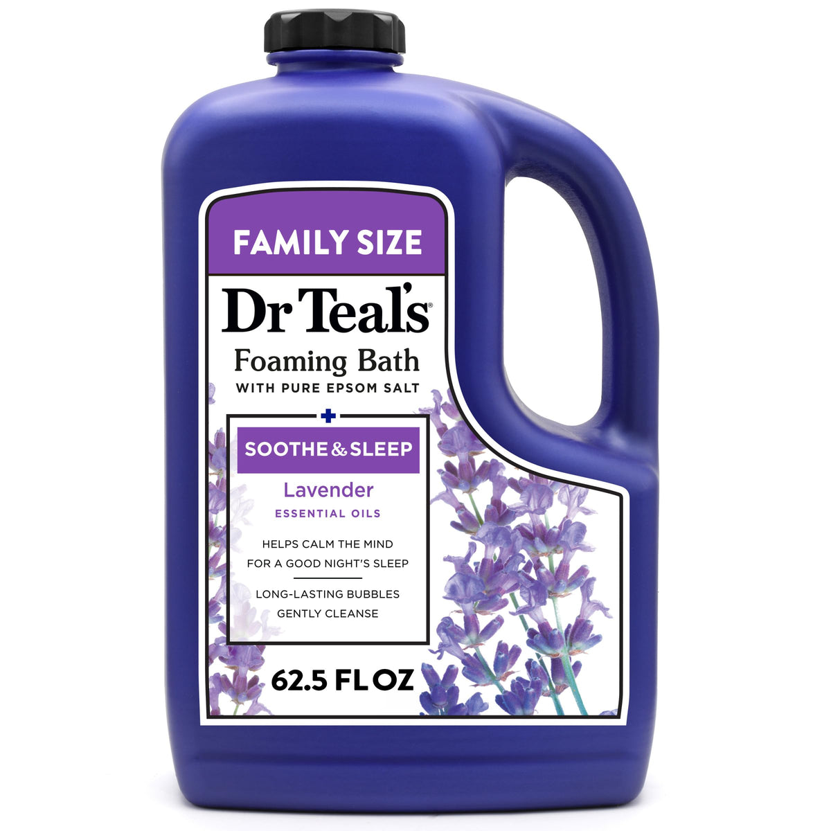 Dr Teal's front label showing lavender scent and benefits