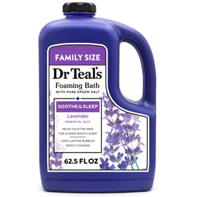 Dr Teal's front label showing lavender scent and benefits