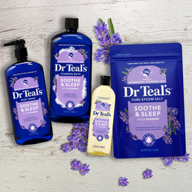 Dr Teal's lifestyle bathroom setting promoting bedtime relaxation