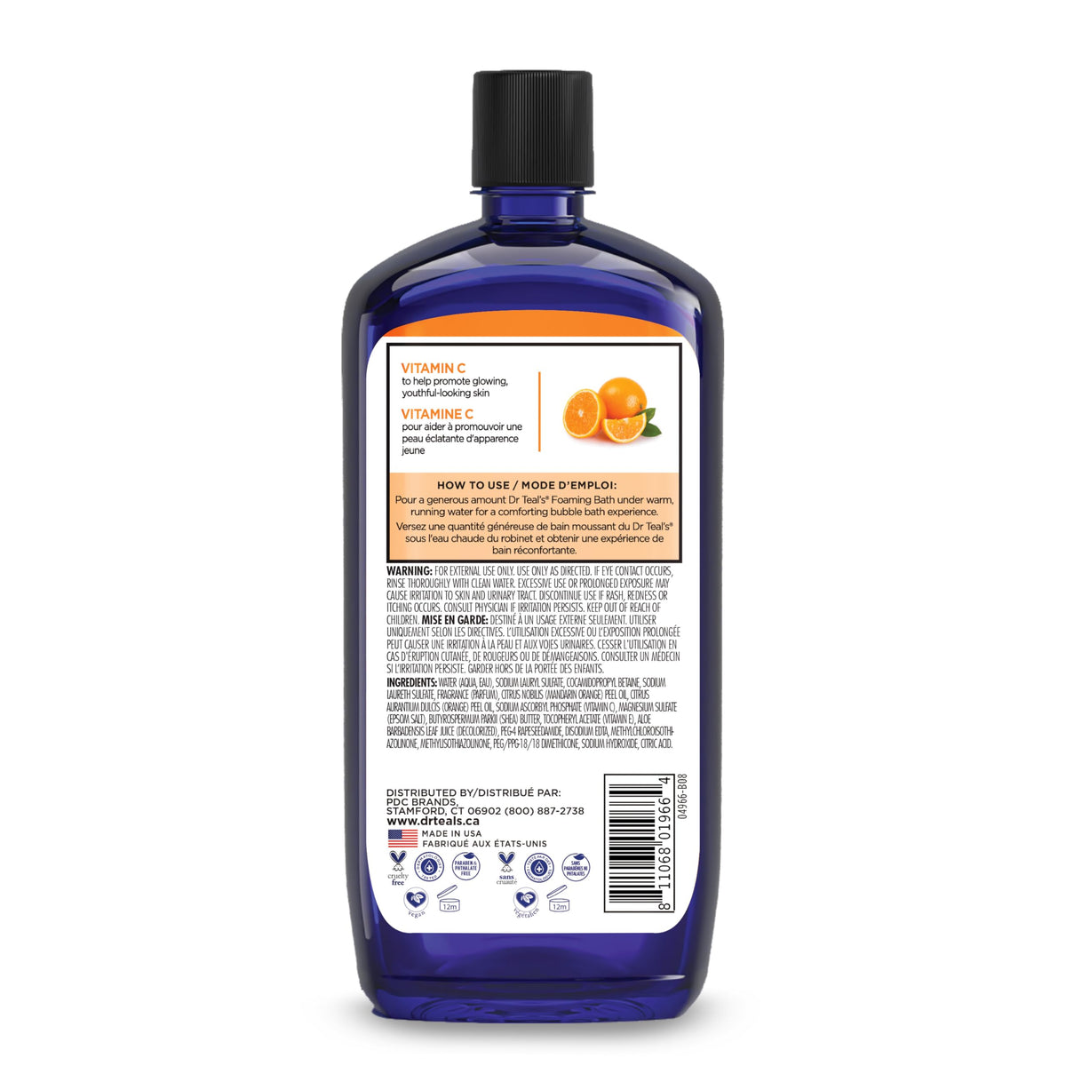 Dr Teal's foaming bath mixed with Epsom salt demonstrating exfoliant option