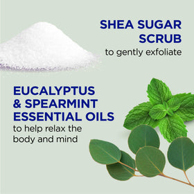 Dr Teal's open jar revealing sugar scrub texture and moisturizing benefit