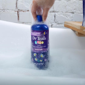 Dr Teal's three-bottle pack on shelf showing value pack convenience