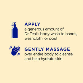 Dr Teal's body wash pouring to reveal silky texture and moisturizing finish