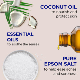 Dr Teal's pump and label close-up highlighting active ingredients