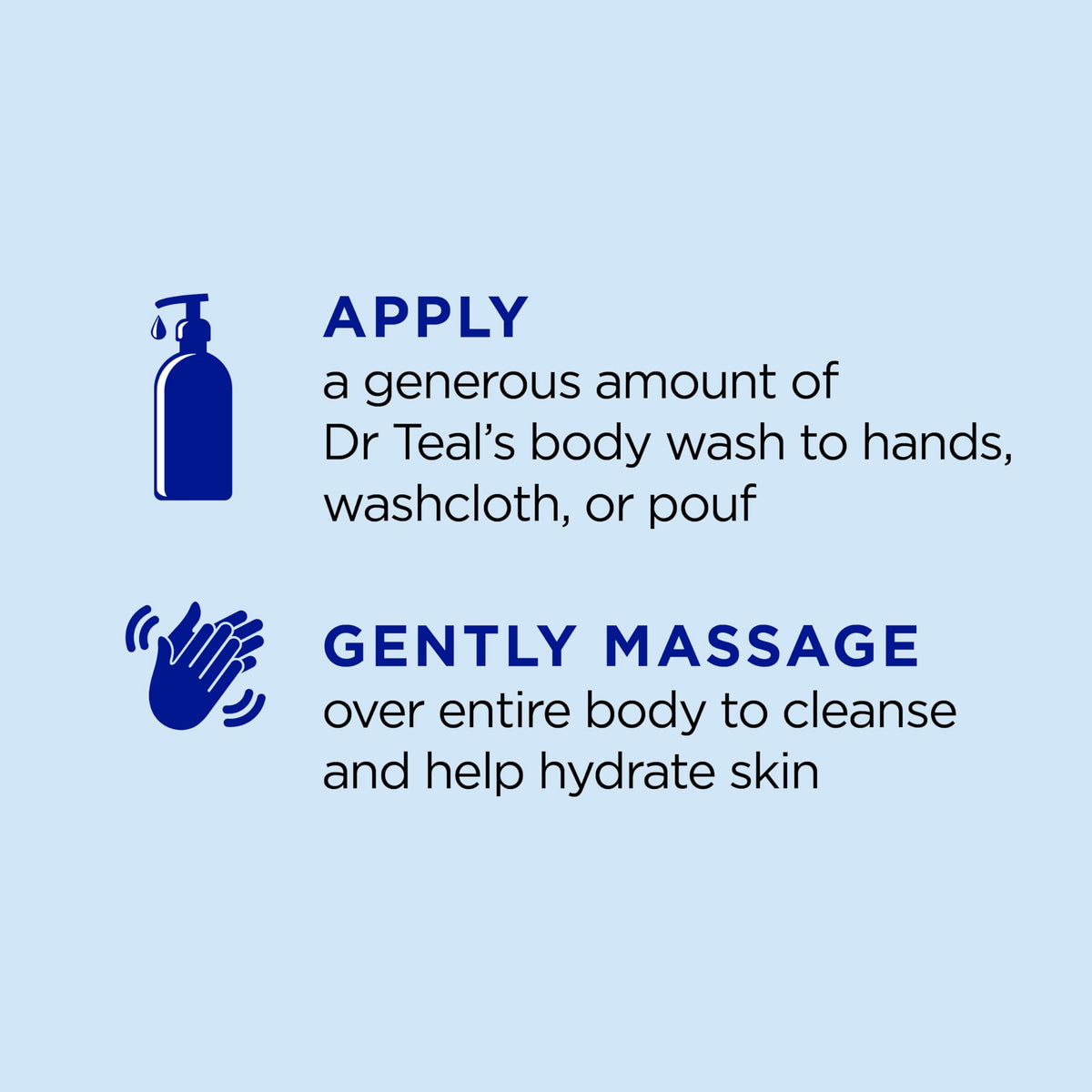 Dr Teal's pump dispensing body wash texture for easy application benefit