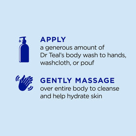 Dr Teal's pump dispensing body wash texture for easy application benefit