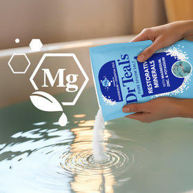 Dr Teal's close-up label showing magnesium potassium zinc blend and ingredient transparency