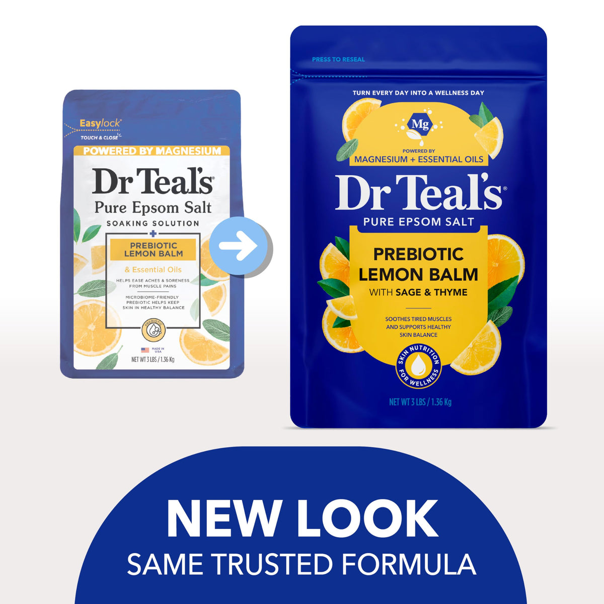Dr Teal's jar and scoop staged in bathroom for easy access