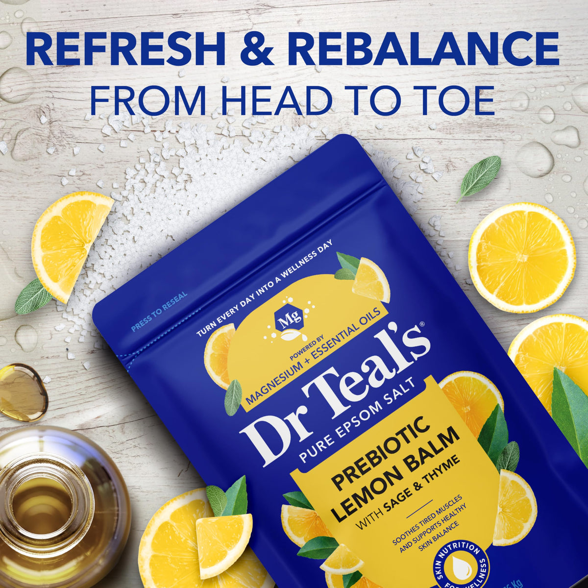Dr Teal's salt mixed with body wash illustrating gentle exfoliation