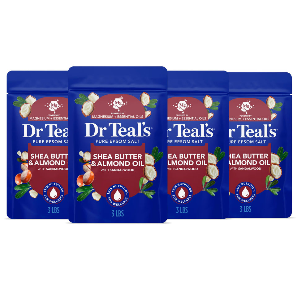 Dr Teal's front packaging showing 3 lb bag and calming design for easy identification and convenience