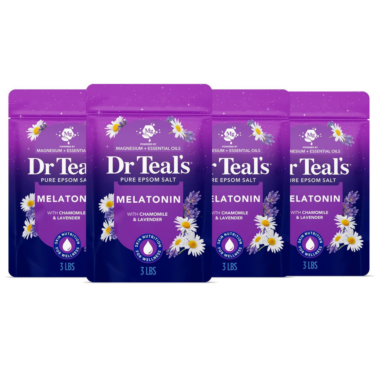 Dr Teal's front packaging showing product and scent benefits