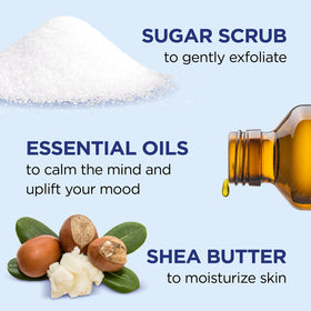 Dr Teal's close-up sugar granules that exfoliate and reveal smooth skin