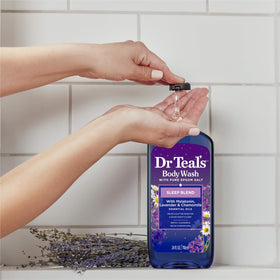 Dr Teal's shea butter and aloe display showing nourishing ingredient benefit