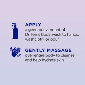 Dr Teal's gel on hand showing silky texture and hydrating benefit