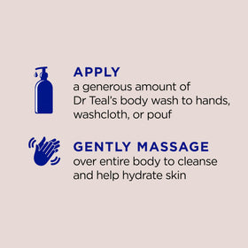 Dr Teal's creamy lather texture closeup demonstrating gentle cleanse