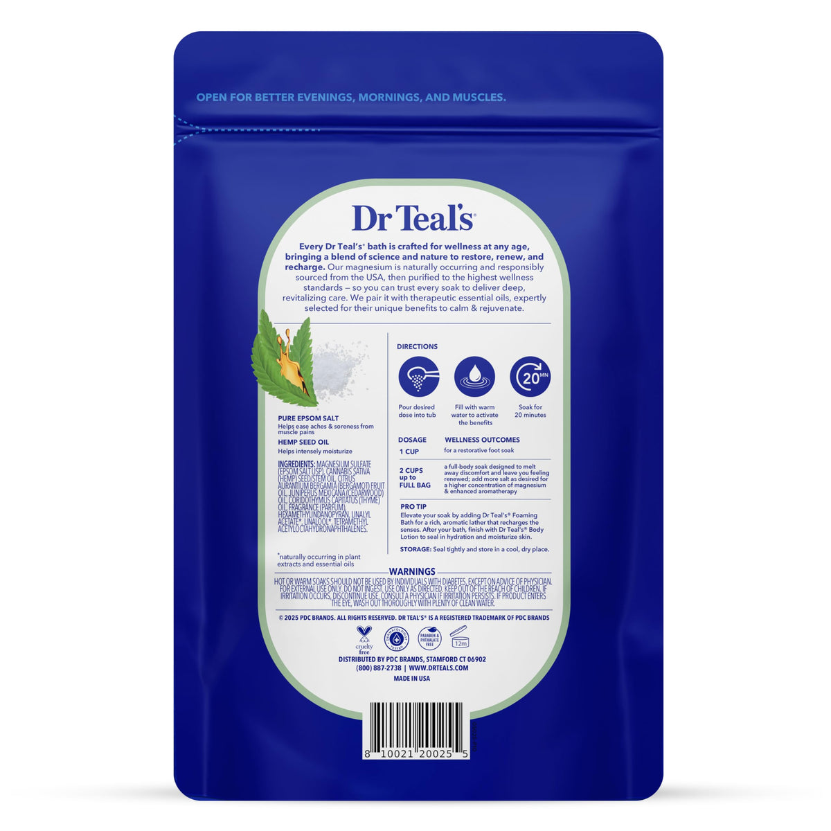 Dr Teal's tub lid detail with secure closure and easy storage benefit