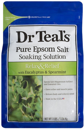 Dr Teal's VELCRO resealable bag detail preserving freshness
