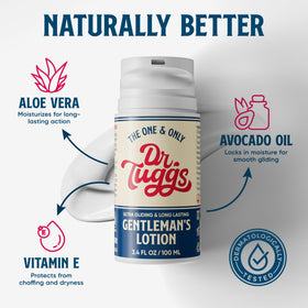 Dr. Tuggs lotion texture transition from cream to silky glide for lasting comfort