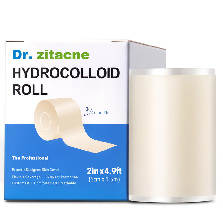 Dr. Zitacne front roll packaging showing product and size benefits