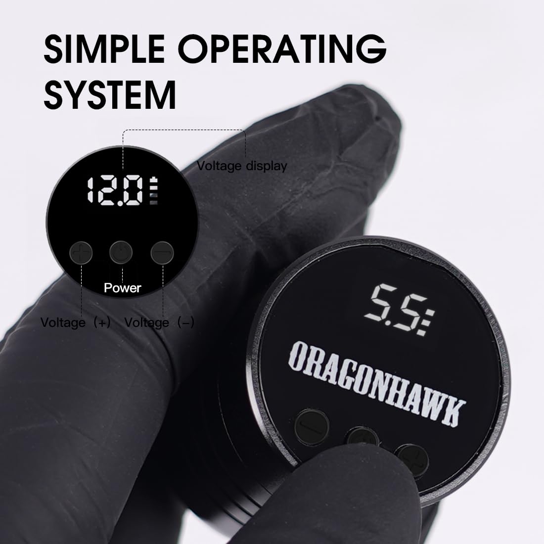 Dragonhawk Atom close-up of 3.5mm stroke mechanism for versatile lines