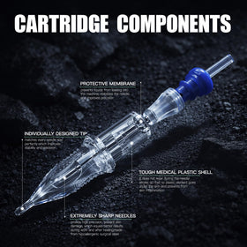 Dragonhawk cartridge attached to a pen-style machine demonstrating compatibility and ready-to-work benefit