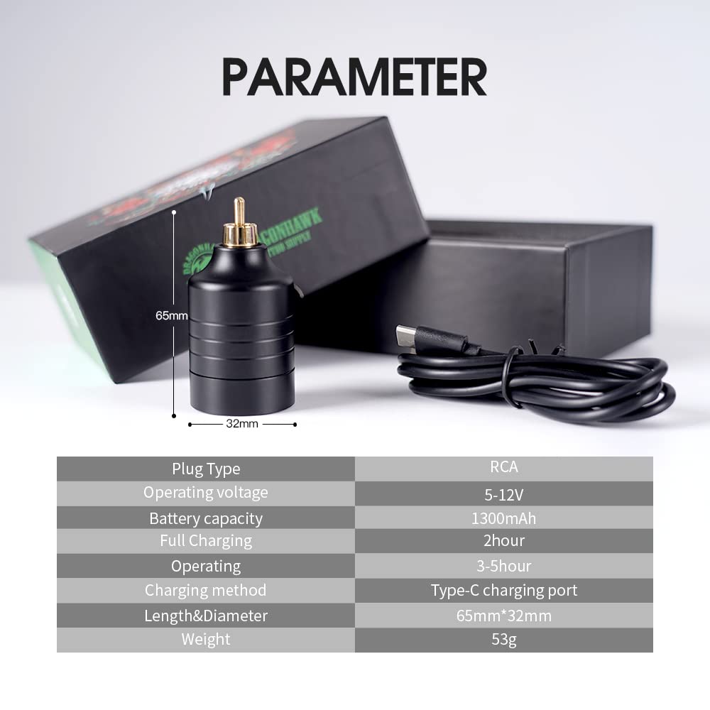 Dragonhawk complete kit layout including pen, battery, cartridges and ink