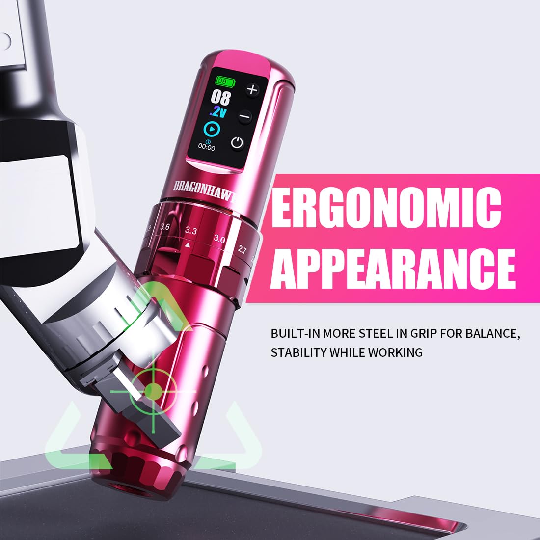 Dragonhawk dual batteries and compact power supply for extended cordless use