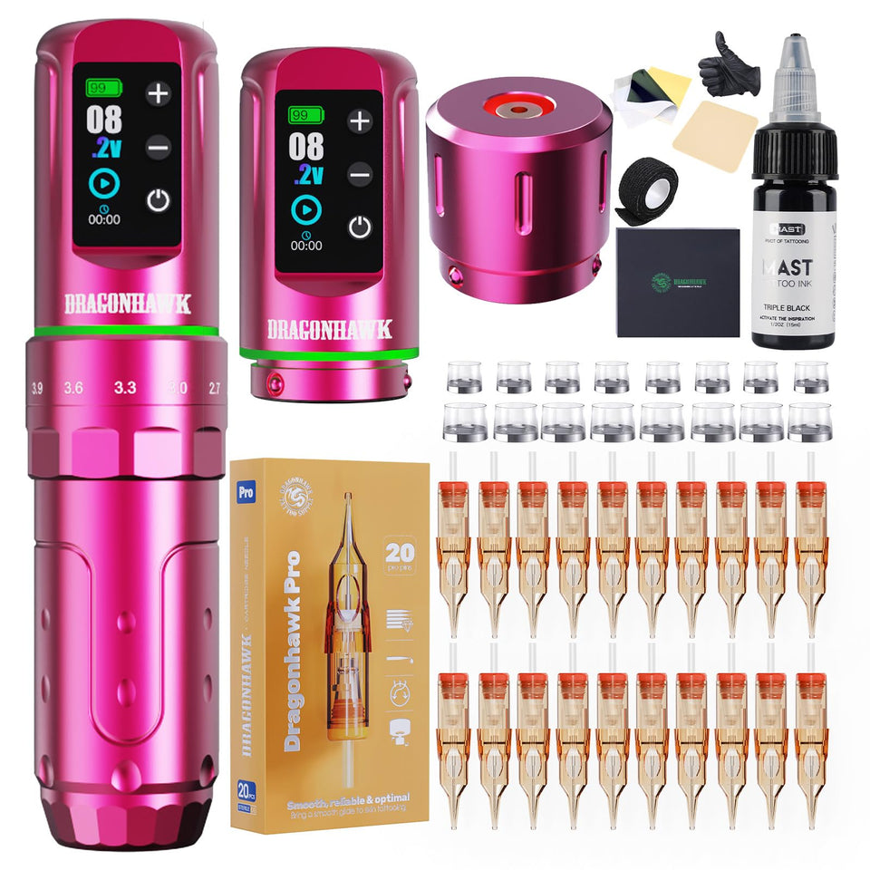 Dragonhawk L3 front view pen showing ergonomic pink body and balance