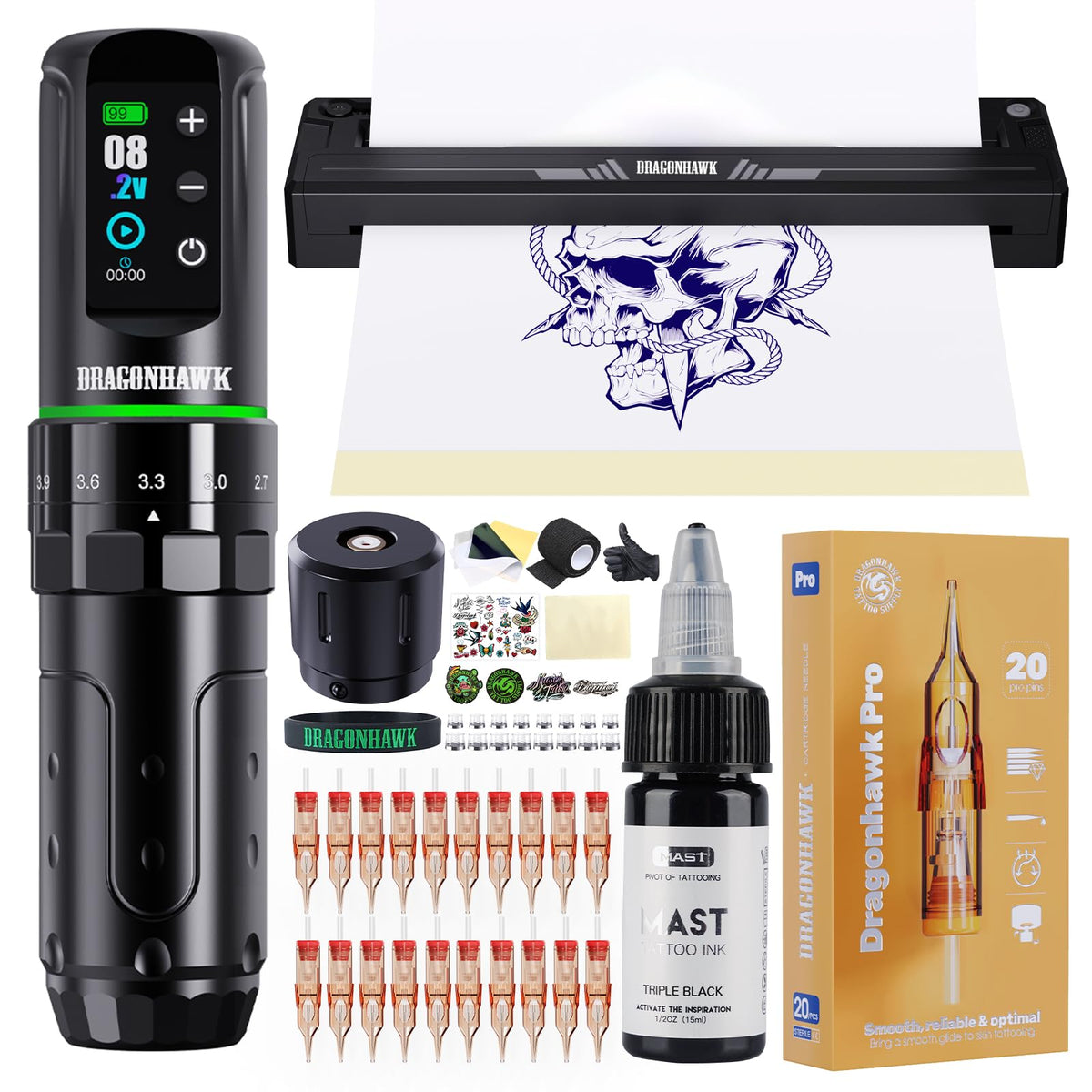 Dragonhawk L3 front view showing sleek pen design and controls for comfortable use