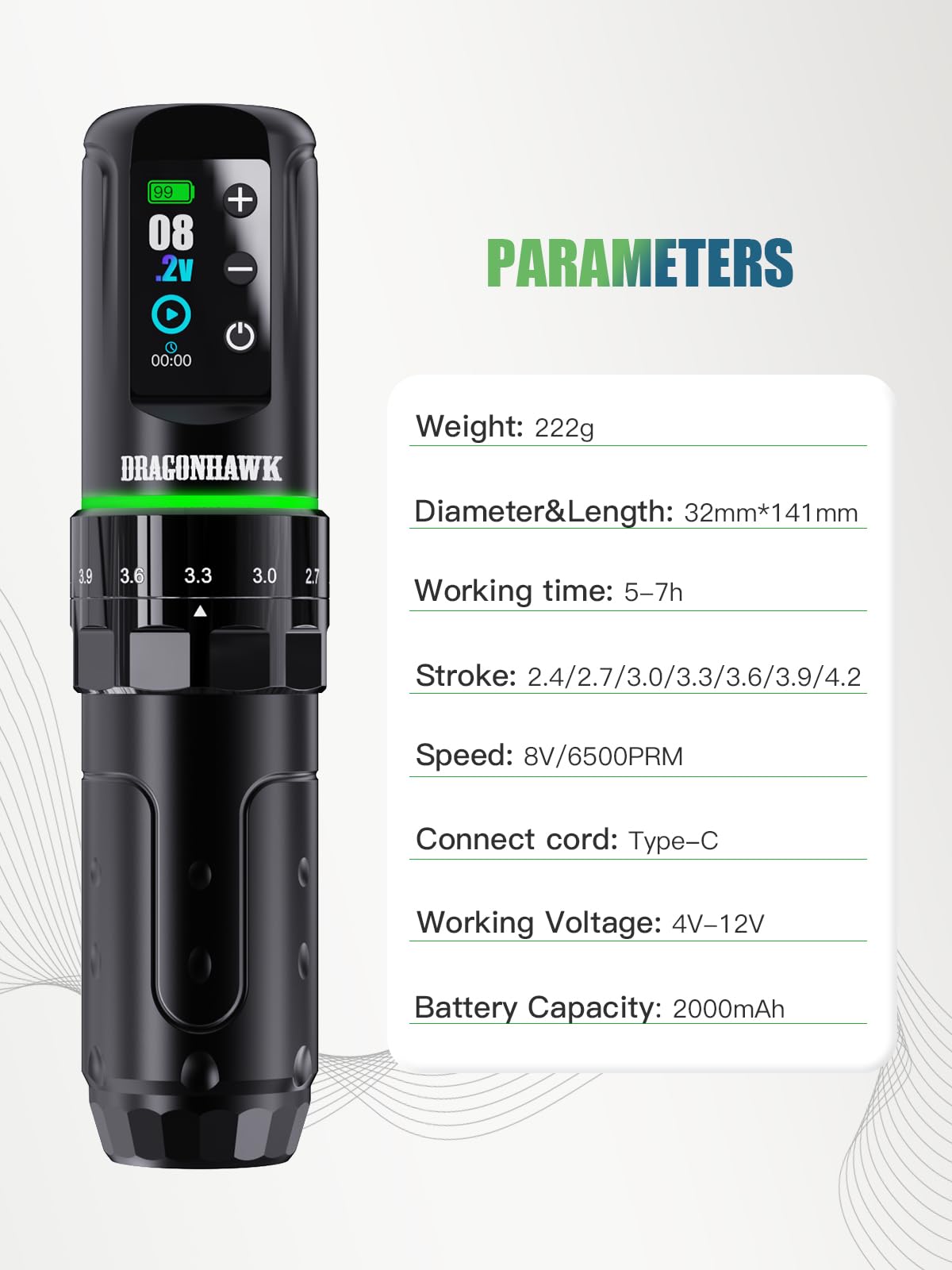 Dragonhawk L3 held in hand to show scale and comfortable pen-style feel during use
