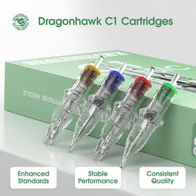 Dragonhawk pack next to a ruler for scale comparison to visualize cartridge size for artists